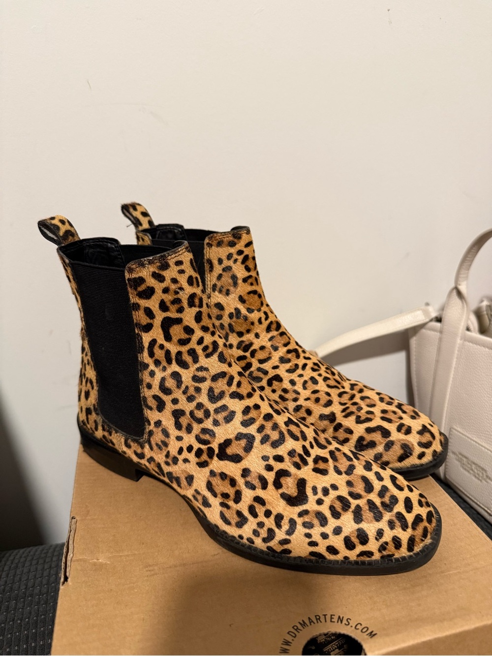 ASOS Leopard Print Chelsea Boots in Tan and Black